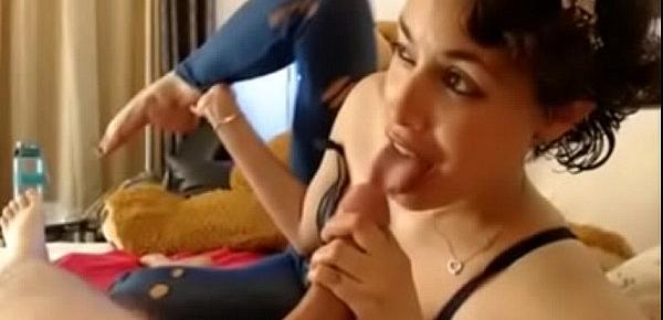  Hot girl from Venezuela plays with cumshot in her mouth